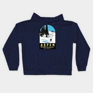 Aspen Colorado Vintage Ski Kids Hoodie